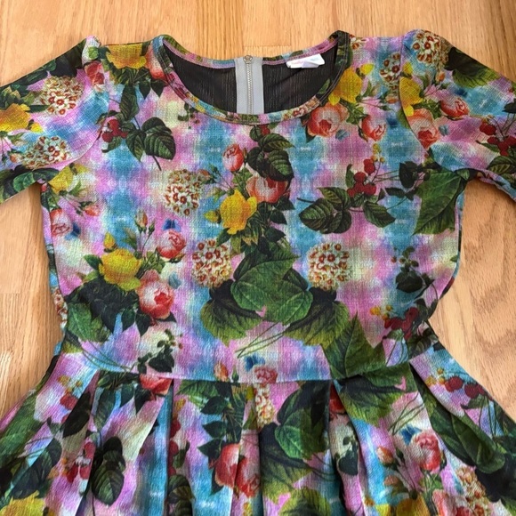 LuLaRoe Amelia Watercolor Spring Floral Print Multi Color Dress Large Green - Picture 3 of 6